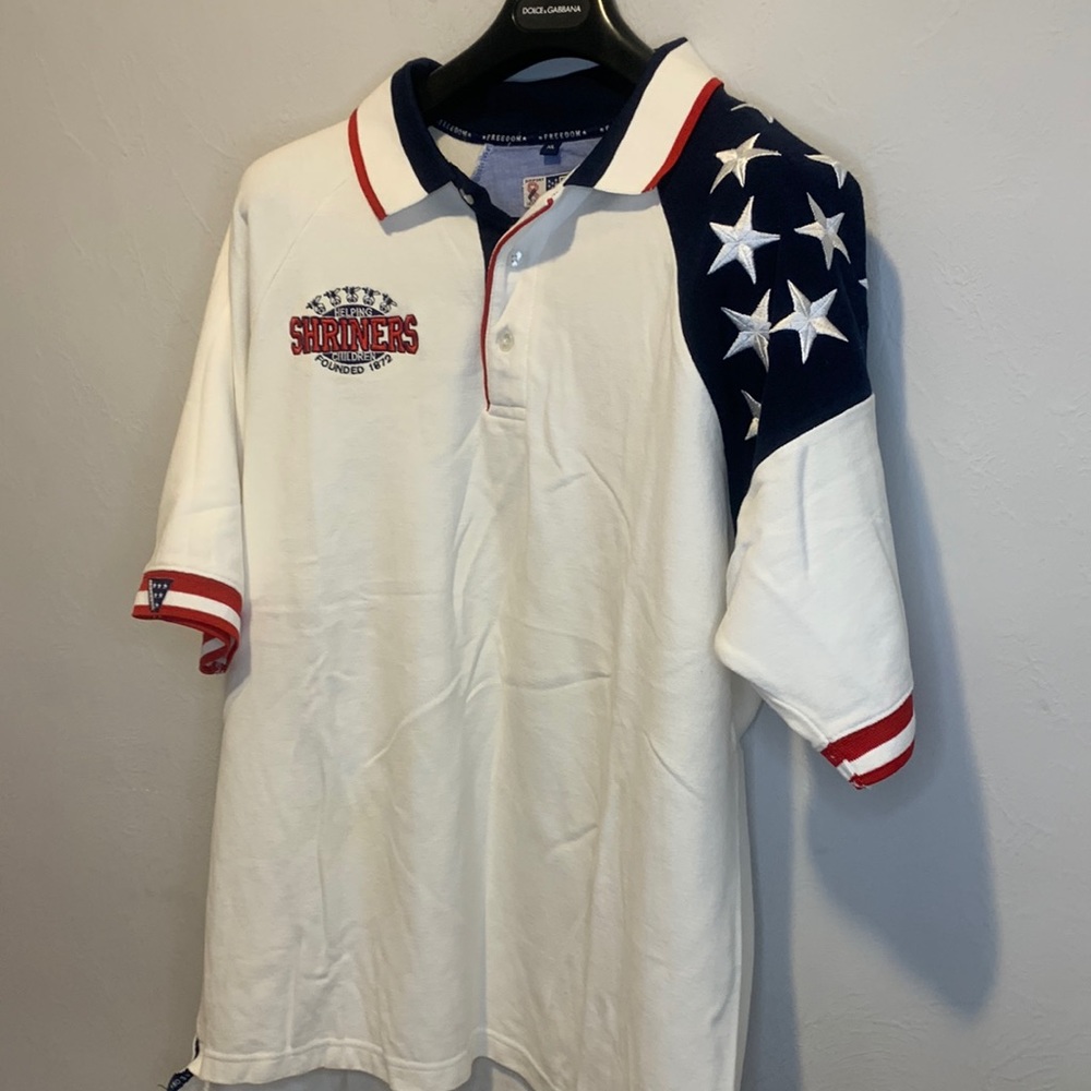Vintage Shriners Mens Freedom Pique Polo 2005 Size XL Support Our Troops